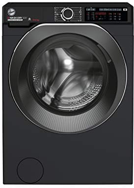 Hoover H-Wash 500 HD4106ABMCB Free Standing Washer Dryer, WiFi Connected, A Rated, 10KG/6KG, auto water&energy dosing, 1400 rpm, Black with chrome styling