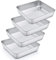 Homikit tortiera quadrata, set di 4 teglie quadrate per brownie in acciaio inox, 21 x 21 x 5 cm, perfette per torte/cottura, sane e non tossiche, lavabili in lavastoviglie, non adatte per airfryer