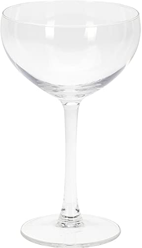 Galvog® Set of 4 Coupe Cocktail Glasses 240ml | Champagne Saucers 24cl - Martini Glasses Long Stem Glassware
