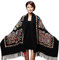 Qingzhuan Damen Schals - Warme Schals mit Quasten, Multicolored, Geblmt, Kaschmir, Polyester, Wolle, Mischung, bergre 72 x 180 cm, Universell in allen Jahreszeiten, Handwsche, Pflegeleicht, Langlebig