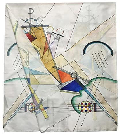 GFM® mélange de soie écharpe d'été basée sur l'art de la peinture (VSLK-Kandinsky) FS-VSLK-SC-3767-A