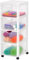 Iris Ohyama, Tour de rangement à Roulettes en Plastique, 4 Grands Tiroirs, Blanc, Ouverture Facile, Meuble de Rangement, Papeterie, pour Chambre, Salle de Bain, École & Bureau, Sans BPA, DDDC-304