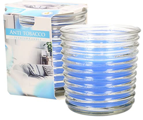 KOTARBAU® 2 x Velas antitabaco en frasco de cristal, Aroma fresco, Velas decorativas, Vela en vaso de cristal perfumada, Vela aromática, Duración 28 h, Idea de regalo, Vela antiolor a tabaco