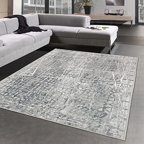CARPETIA Wohnzimmer Teppich mit modernem Design in grau Größe 160x230 cm