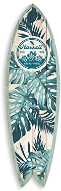 DECLINA, Wanddekoration, Surfbrett, Surfdekoration, Aluminiumdruck, Deko, Paradise, 100 x 30 cm