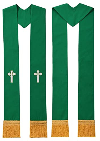 FAD-4U Kirche Geisterstola Chor Priester Stola, Grün, Einheitsgröße