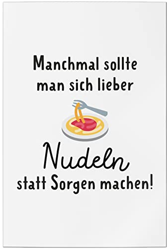 JUNIWORDS Poster, Manchmal sollte man Sich Lieber Nudeln statt Sorgen Machen!, 20 x 30 cm (1008227)