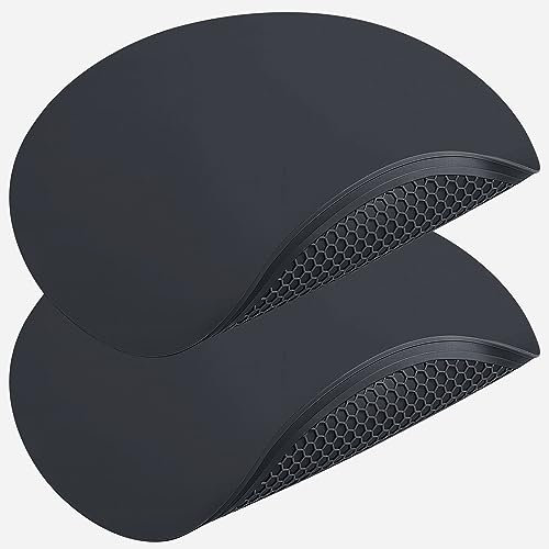 Silicone Microwave Mats, 12 Extra Large Multi-Use Microwave Mat Heat Resistant Silicone Trivet Mat Pot Holders Hot Pads for Kitchen, Silicone Cover Pad for Microwave Oven Hot Pot Pans, Black 2Pack