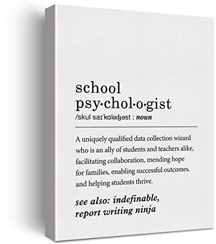 GTGIC Schule Psychologe Definition Leinwand Wandkunst Schule Psychologe Druck Poster Dekor Büro Dekoration fertig zum Aufhängen 30,5 x 38,1 cm gerahmt, Psych Geschenk für Wertschätzung Danke