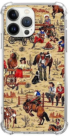 Vintage Wild West Adventure Handyhülle für iPhone 12 Pro Max, West Cowboy Cowgirl Desert Cover für Teenager Männer Frauen, trendige TPU Bumper Handyhülle für iPhone 12 Pro Max