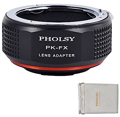 PHOLSY Konverter PK auf FX Objektivadapter Kompatibel mit Pentax K PK Objektiv auf Fujifilm X Mount Kameragehäuse, PK auf Fuji X