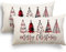 YCOLL Kissenbezug 30x50 2er Set Kissenbezug Weihnachten Kissenbezüge Dekokissen Leinen Kissenhüllen für Deko Weihnachten Sofa Schlafzimmer Couch 30x50 cm