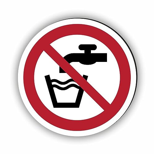 Verbotszeichen/Verbotsschild Kein Trinkwasser (P005) - zum markieren von Verbotszonen nach DIN EN ISO 7010