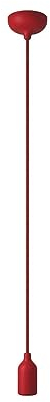 creative cables - Farbige Pendelleuchte aus Silikon mit Textilkabel - Ohne Glühbirne, Rot