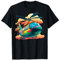 Comic Hubschrauber mit Wolken T-Shirt