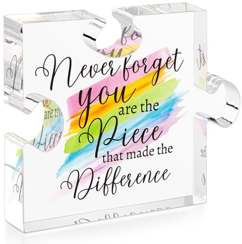 Cituarko Regalos de jubilación para mujeres y hombres, regalos de despedida para compañeros de trabajo, regalos de despedida, nunca olvides la diferencia que haces, placa acrílica para decoración de