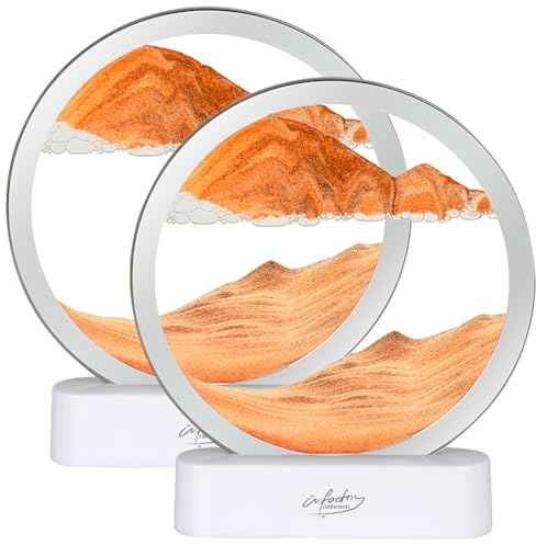 infactory 3D Sandbild: LED-Sandbild mit USB-Betrieb, 16 x 4 x 19 cm 2er-Set (LED Standbild, mit Licht, Nachtlicht)