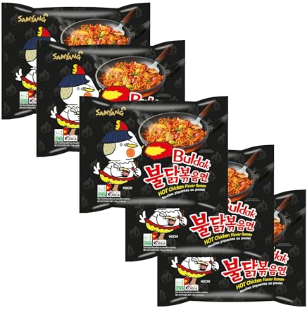 Samyang Buldak Instant Nudeln HALAL mit Hot Chicken Flavour 140g | Hot Chicken Ramen Flavour | Halal zertifiziert | Authentischer Genuss in jeder Packung (5er Pack) (Hot Chicken)