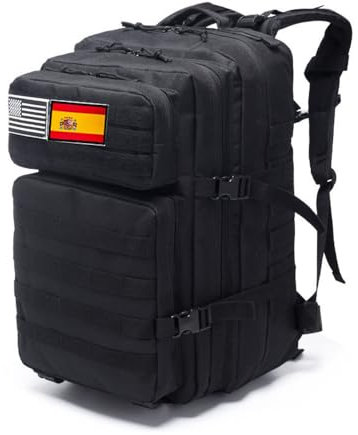 smallrun Taktischer Militär-Rucksack, 45 l, großes Fassungsvermögen, Crossfit-Rucksack, faltbar, wasserdicht, Bergsteigen, Wandern, Camping, Schwarz , 45L