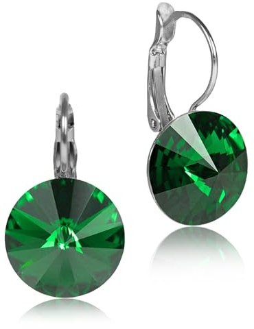 LUISIA Ohrringe Rivoli mit funkelnden Premium Kristallen (14 mm, Majestic Green)