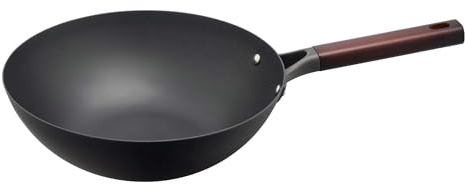 Helen's Asian Kitchen Deluxe-Wok, vorgebrannt, antihaftbeschichtet, Karbonstahl und Holzgriff