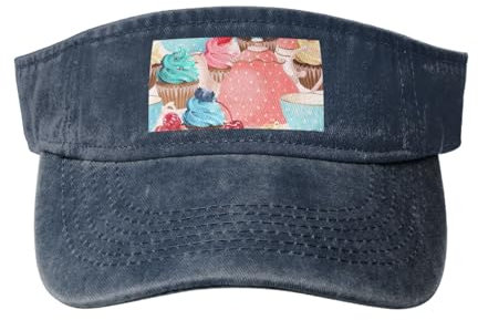 OYVDUAZB Teetasse-Cupcake, Sport-Sonnenblenden-Hüte, leeres Oberteil, verstellbare Baseballkappe, Unisex-Sonnenschutz-Visierkappe