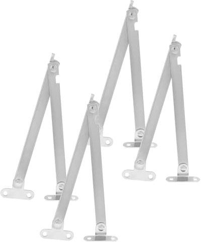 QLEUIFT 4 PCS Supporto Cerniera Coperchio per Ante a Ribalta in Acciaio Inox Supporto per Ante a 180° Cerniera di Sostegno Piattaia Verticale Cerniera Coperchio Resistente per Mobili Porte Finestre