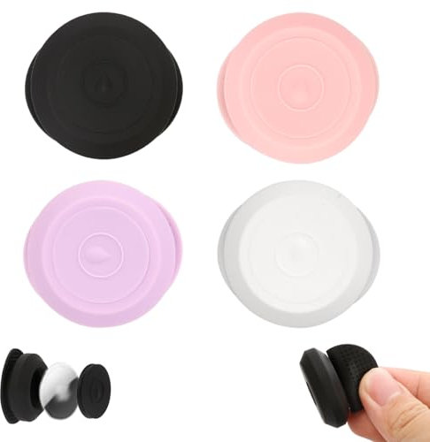 4pcs for Airtag Sticker Mount, Waterproof Silicon Adhesive Holder for Apple Air Tag Hidden Protective GPS Tracker Case for Bicycle Remote Luggage Car Laptop (Pink, White, Black, Purple)