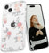 XIZYO Rose Flower Case for iPhone 15 6.1 Inch, Cute Clear Rose Floral Pattern Aesthetic Phone Case, for Girls Women Luxury Soft TPU Slim Shockproof Protective Cover, Transparent Pink