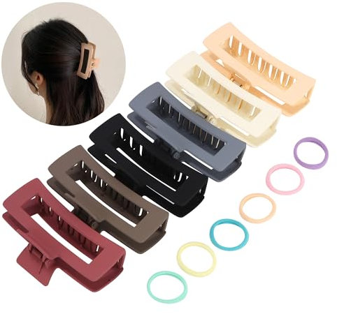 6 Pezzi Mollettone Capelli Donna, Mollettone Capelli Donna Grandi, 12cm Pinze per Capelli Grandi, mollettoni capelli donna, Hair Clip, per Capelli Spessi e Sottili Capelli Lunghi e Ricci