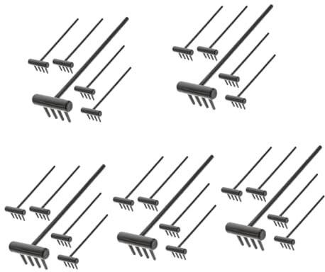 SEWACC Lot De 5 Mini Râteaux Zen Pour Jardin Sable Bureau Outils De 6 Pièces X 5