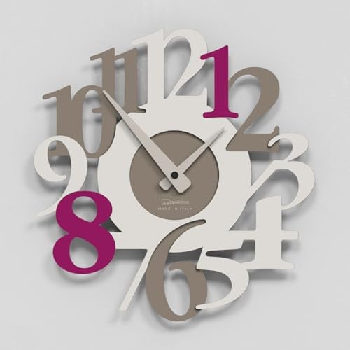Giallobus - Premium-Uhr - Carved - MDF-Holz - Premium 30x30cm - 04 - Beauty - Italienisches Handwerk – geräuschlos – Geschenkidee – modern