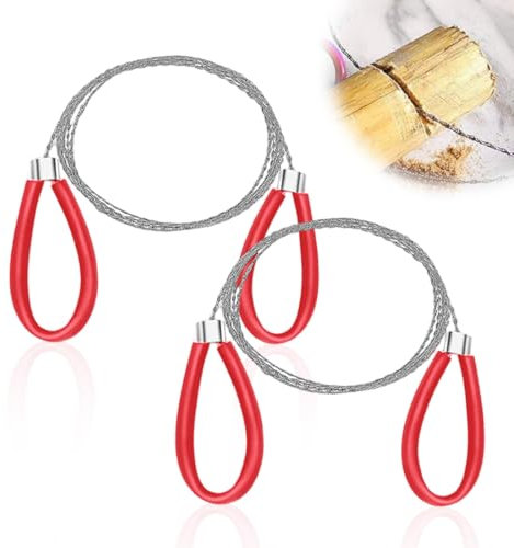 UYVPAER 2 Pièces Scie À Fil Scie À Fil Manuelle Scie À Fil En Acier Inoxydable Scie De Poche En Acier Inoxydable Avec Boucles Scie À Fil Améliorée Scie À Chaîne Portable Scie À Fil En Acier