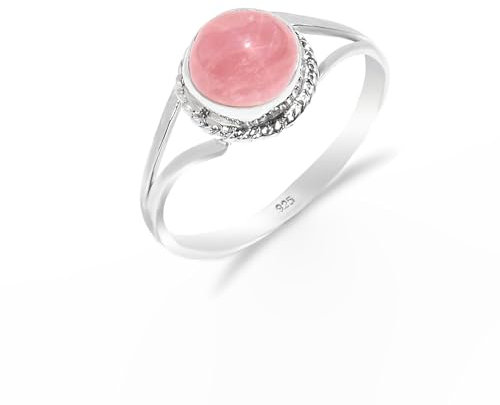 Bague pour femme en argent sterling 925, bague en pierre naturelle opale rose pour mariage, bague de fiançailles pour lui RB-04-PINK-8.5