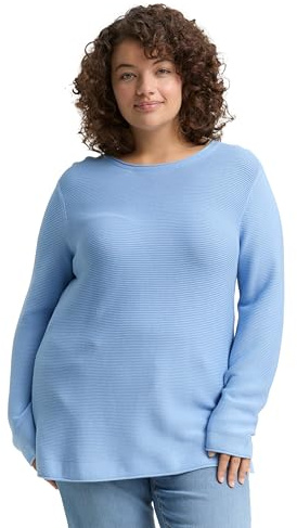 Tom Tailor Damen 1049416 Plus Size - Strickpullover aus Bio-Baumwolle (1er Pack)