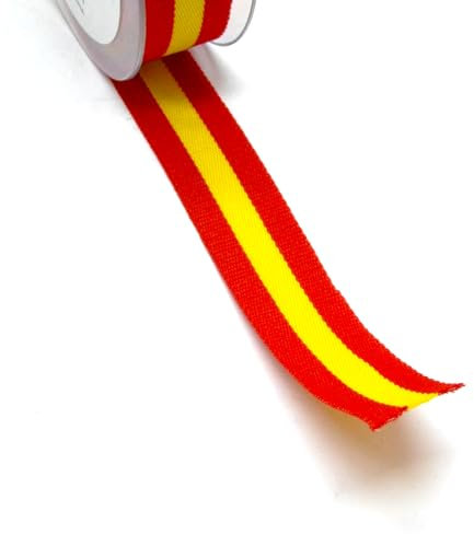 1 cm x 2 metros. cinta bandera española rollo de tela para artes y manualidades. coser tela. Decoración de la bandera de España.