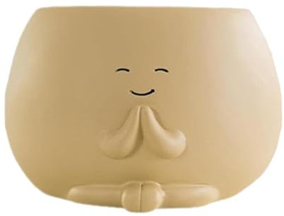 Happy Face Plant Pots - Cactus Planter, Resin Flower Container | Decorative Garden Pot, Vibrant Plant Holder, Small Planter, Lightweight Flower Pot with Drainage Feature for Home Greenery