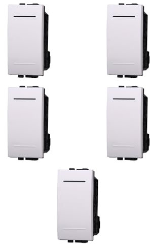 5 MODULI PULSANTE 16A, BIANCO, COMPATIBILE CON BTICINO LIVING, MODULI E FRUTTI 100% COMPATIBILI, MATERIALI DI ALTA QUALITA'