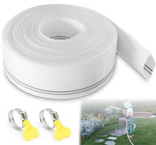 YushengTai Tuyau Tissé 1 1/4, Tuyau Plat de 10m, Tuyau de Pompier, Tuyau de 32 mm, Tuyau d'évacuation des Eaux usées, Caravane, Tuyau de Pompe, kit de Tuyaux Tissés, Accessoires, pour Pompes