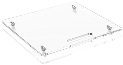 Ausziehbares Tablett für Kaffeemaschine für Arbeitsplatte | Ausziehplatte für Kaffeemaschine aus Acryl mit Gummirollen – Rollbrett 35 x 33 cm – Organizer für Küchenmaschine