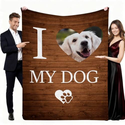 Luxuriöse personalisierte Hundedecke, individueller Haustier-Foto-Überwurf für Couch, aufmerksames Geschenk für Mutter und Vater, gemütliches Geschenk für Welpen, Männer, Haustierbesitzer