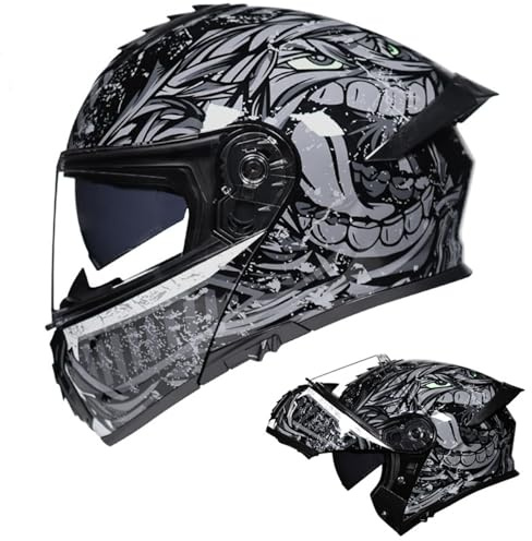 GAOFZHAO Modularer Klapphelm for Motorräder, DOT/ECE-geprüft, mit Doppelvisier for Damen, Herren und Erwachsene, for alle Vier Jahreszeiten, geeignet for Mopeds, Fahrräder und Roller.(A7,M)