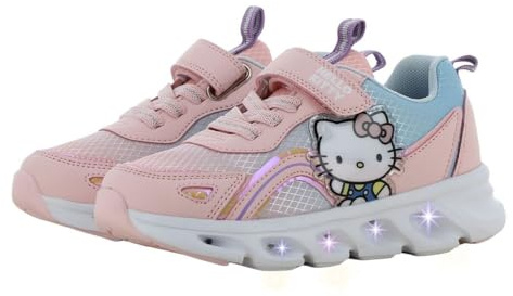 Leomil Hello Kitty Basket Enfant Fille Lumineuses | Chaussure lumineuse Fille, Lightweight EVA sole, Idéal pour l'école et les loisirs, Sanrio, Cadeau pour Enfants