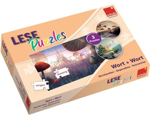 SCHUBI LesePuzzles: Wortfamilien, Gegensätze, Reimwörter Wort + Wort