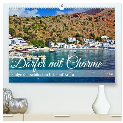 Dörfer mit Charme (hochwertiger Premium Wandkalender 2026 DIN A2 quer), Kunstdruck in Hochglanz: Einige der schönsten Orte auf Kreta (CALVENDO Orte)