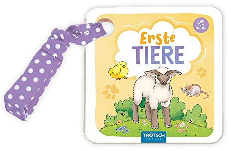 TRÖTSCH - Buggy-Buch Erste Tiere | Wörterbuch mit liebevollen Tierillustrationen. Bilderbuch zum Lernen der ersten Wörter mit abwaschbarer Aufhängung für kleine Weltentdecker | Ab 9 Monaten