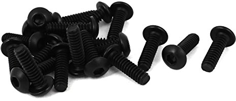 sourcing map # 10-24 x 5/8 UNC 10.9 Acier alliage vis tête hexagonale Noir 20 Pcs