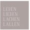 Räder Poesie et Table Vino Serviette Leben, Lieben, Lachen, Lallen