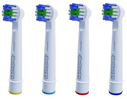 OneBuy24 - Aufsteckbürsten kompatibel mit Oral-B elektrischen Zahnbürsten - Kompatibel mit Precision Clean, Vitality, Professional Care, (4 Stück)