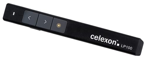 celexon Laser-Pointer Economy LP100 - bis 200m - nur 18,6g - Präsentations-Fernbedienung - Laserklasse 2 - ideal für Unternehmen und Schule